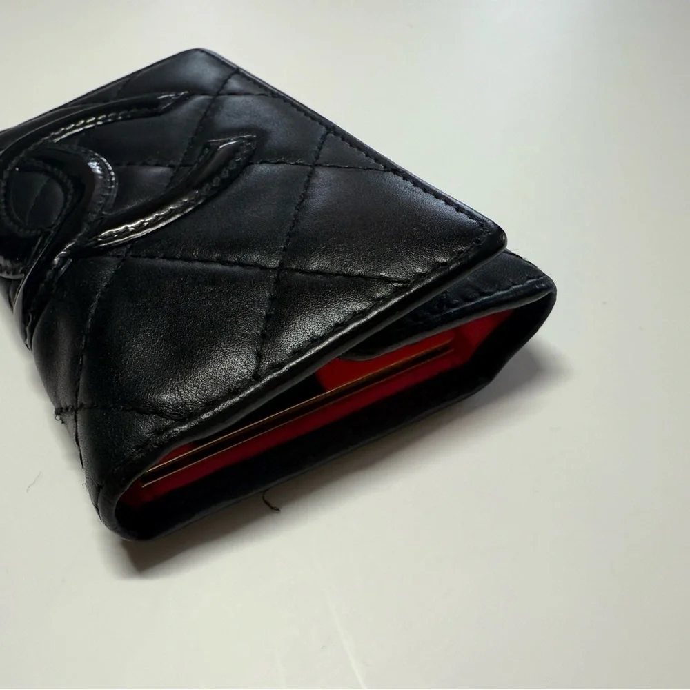 CHANEL Black Cambon Quilted Key Holder